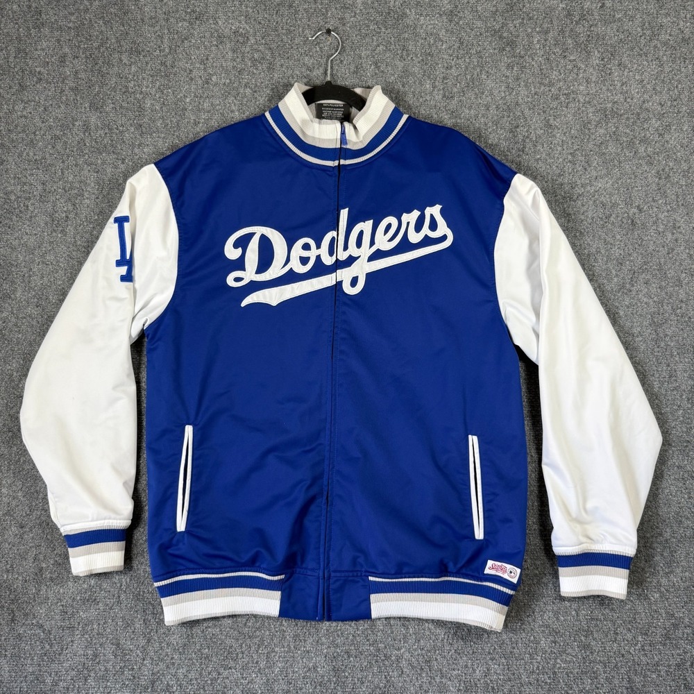 Stitches Los Angeles Dodgers Zip Up Track Jacket Baseball Blue Mens Large